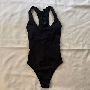 Issa de Mar Black Ribbed One-Piece Swimsuit